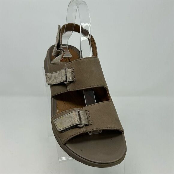 Clarks Unstructured Brown Leather Slingback Sandals Size 9 Casual Comfort - Picture 2 of 13